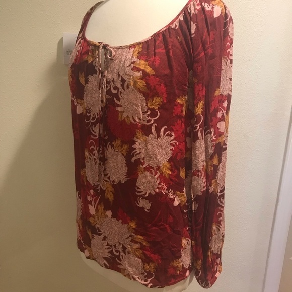 Lucky Brand red boho peasant  Sz L - Picture 6 of 8